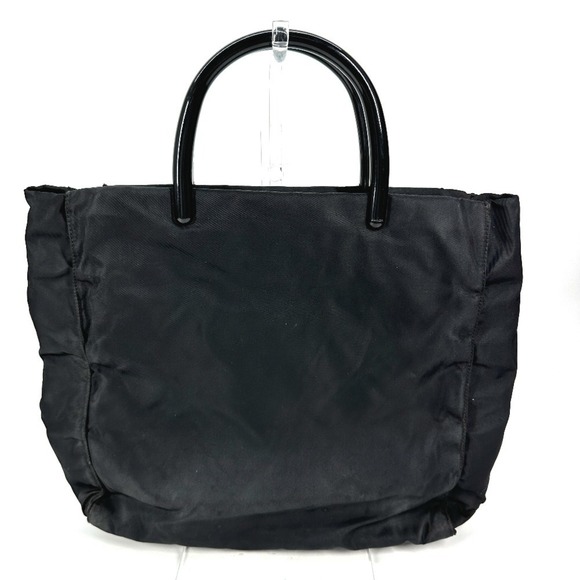 PRADA Prada Triangle Logo Plate Plastic Handle Bag Tote Handbag Nylon Men's W...